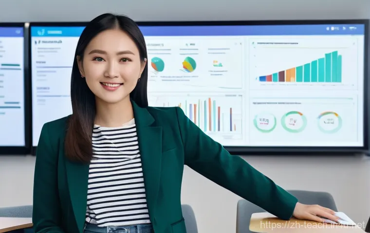 교사 최신 교육 기술 도입 사례 - **Personalized Learning with AI Tutor**
    A bright, clean image of an 11-year-old East Asian girl,...