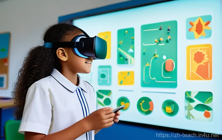 교사 교육 프로그램 기획법 - **Prompt:** A vibrant, futuristic elementary classroom filled with natural light. A diverse group of...