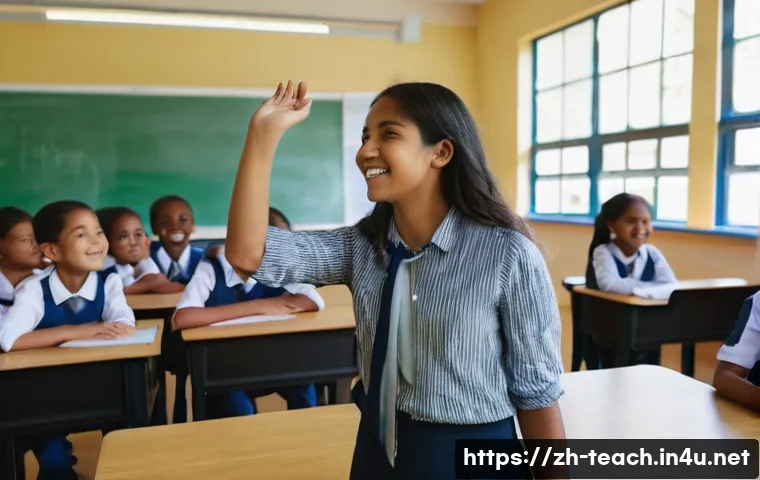 교사 해외 자격증 취득 가이드 - **Prompt:** A dynamic and inclusive international classroom scene. A female teacher, in her late 20s...